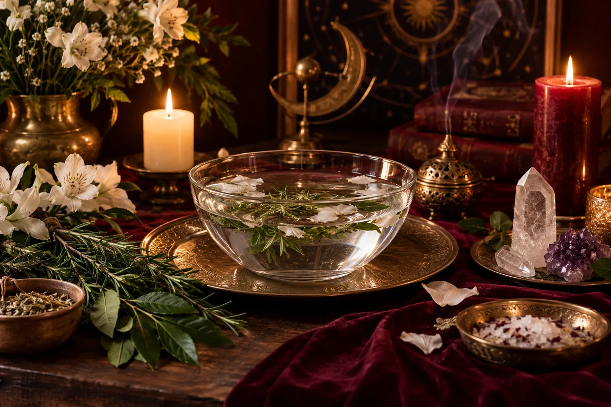 Ambiente com flores, luz e elementos simbólicos de renovação espiritual